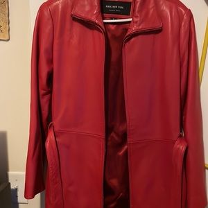 Small Marc New York red leather jacket w/belt